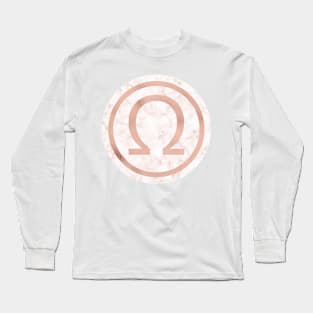 Rose Gold Marble Omega Long Sleeve T-Shirt